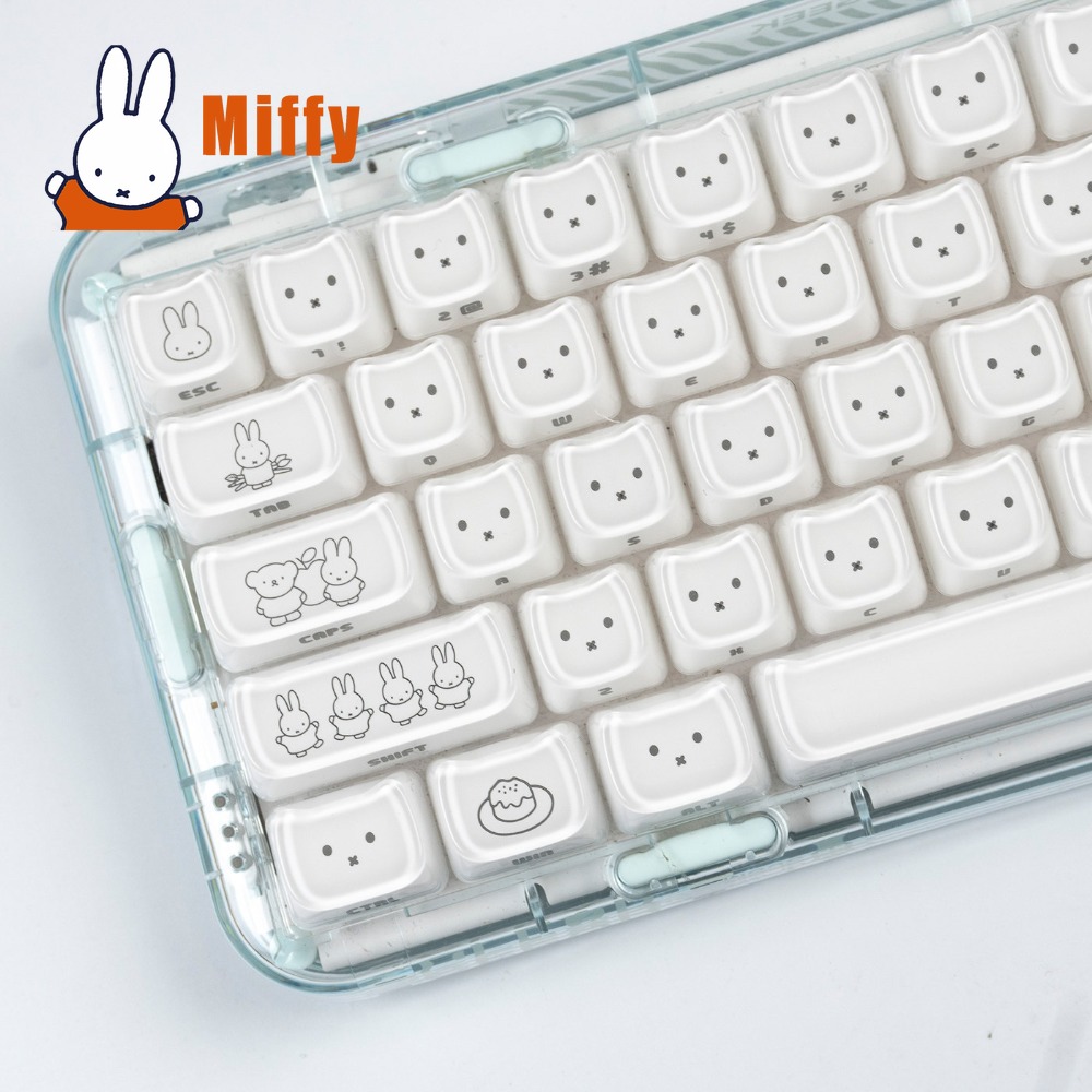 Gaming Accessories Aesthetic - かわいいミッフィーキーキャップかわいいウサギのキーキャップメカニカルキーボードに適したクロス軸MAOプロファイルゲームオフィスPCゲーマーギフト
