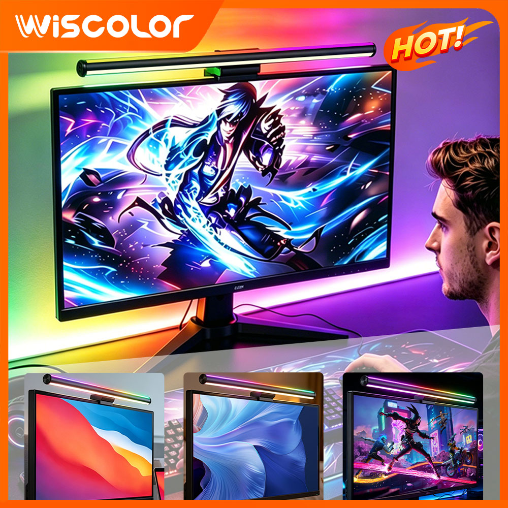 Accessories For Your Gaming Room - Wi-Fi対応コンピューターライトバー モニターライトバー ランプ スクリーンセットアップ RGBリモコン ルームデコレーション