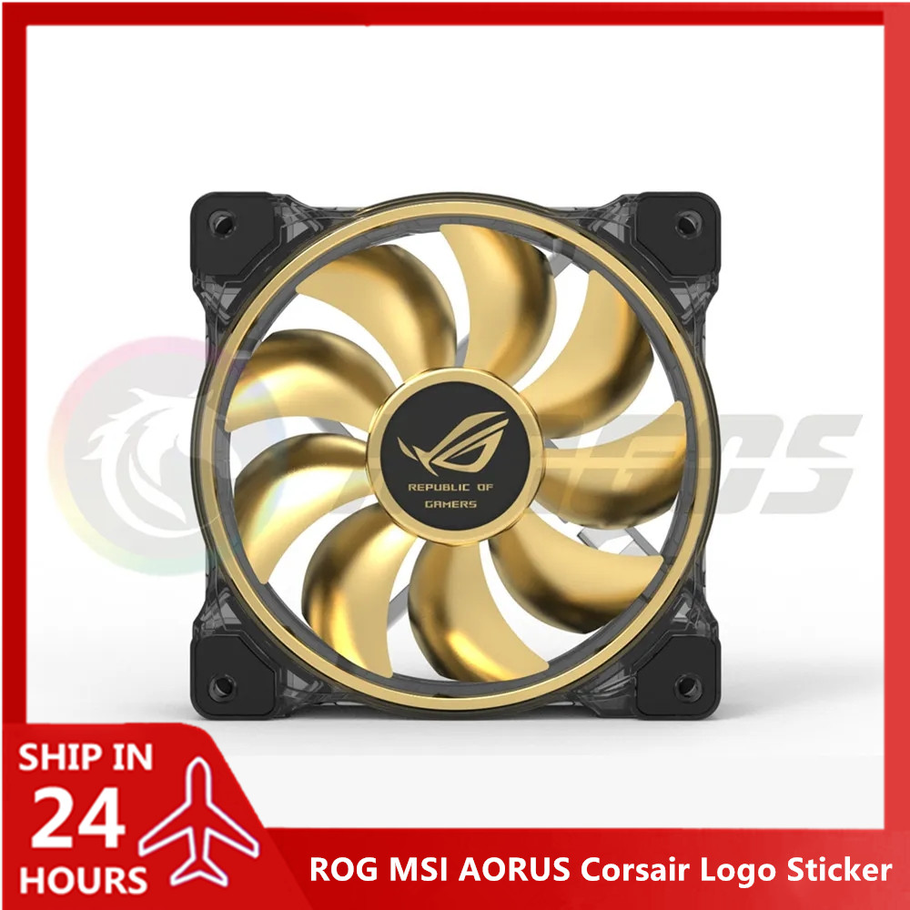 Gaming Accessories For Room - PC ゲーマーキャビネットファンロゴステッカー ROG MSI AORUS Corsair