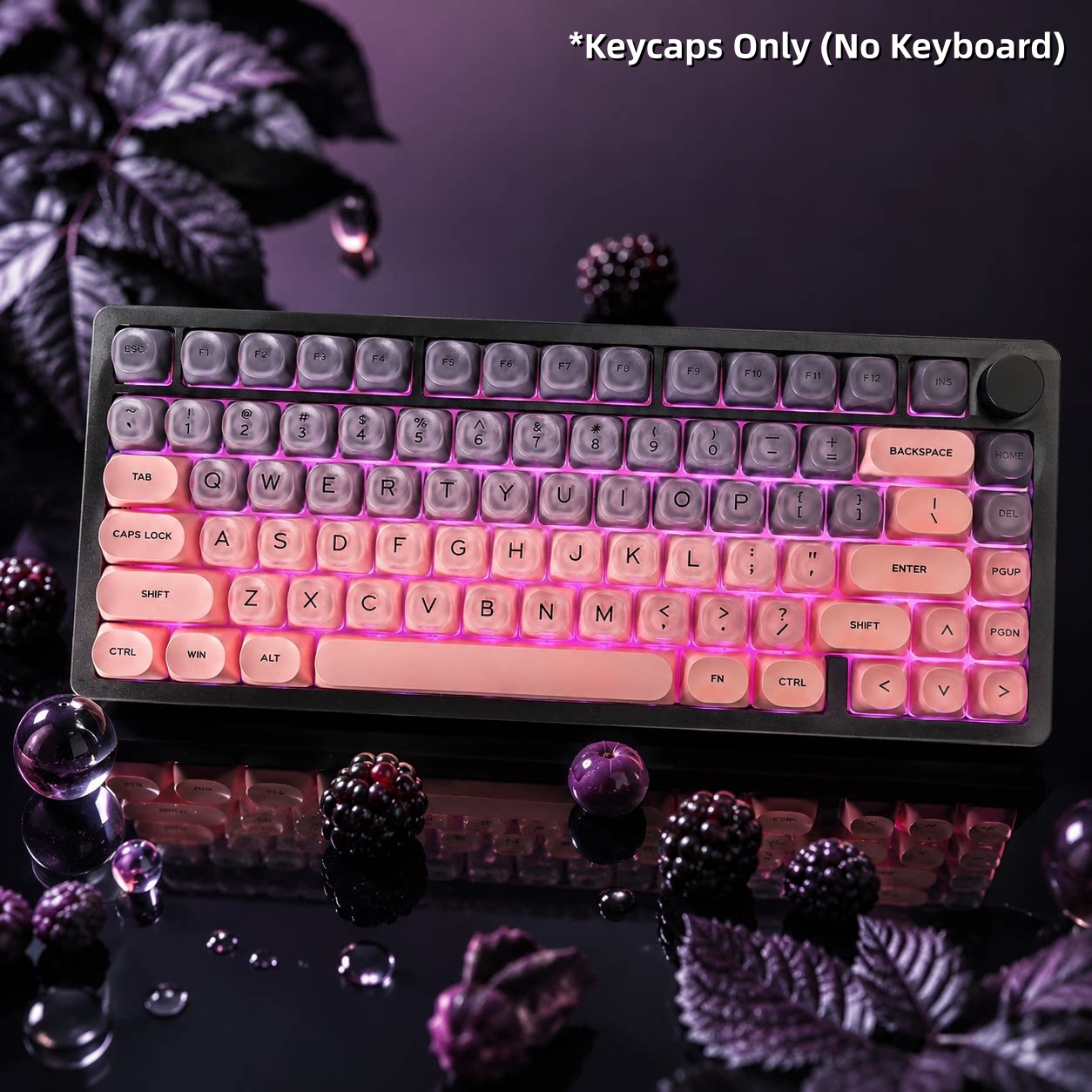 ブラックピンクのグラデーションカラーのクリスタルキーキャップ - Gaming Accessories Aesthetic のレビューと価格