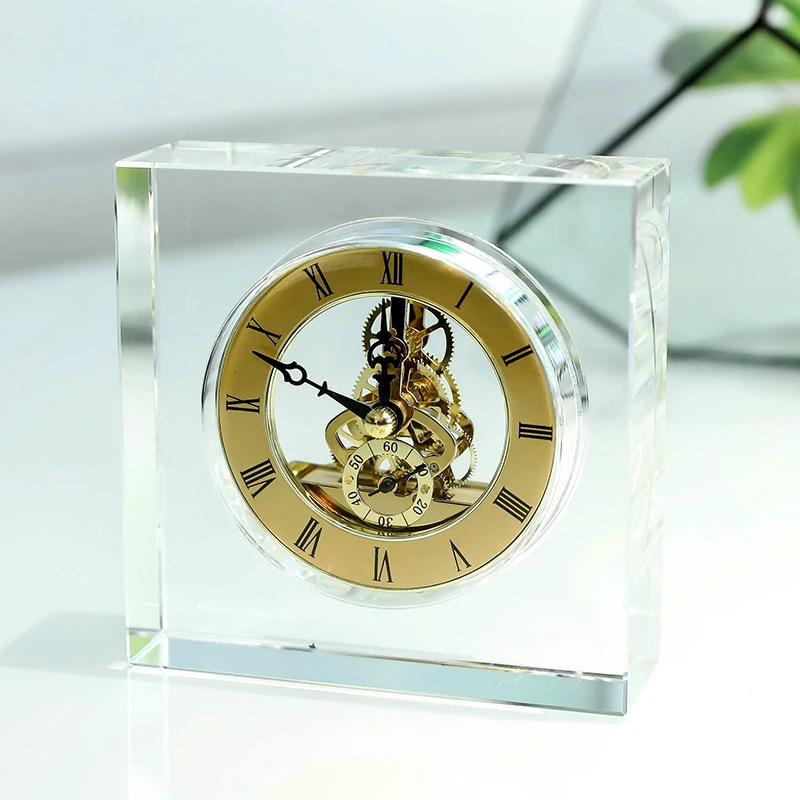 クリスタルサイレント置時計高級北欧美的デスクトップ時計デスク - Accessories For Your Gaming Room のレビューと価格