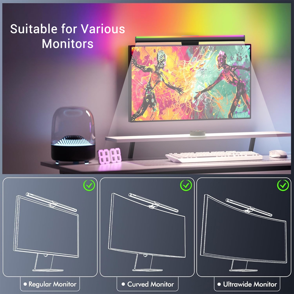 Wi-Fi対応コンピューターライトバー モニターライトバー  - Accessories For Your Gaming Room のレビューと価格