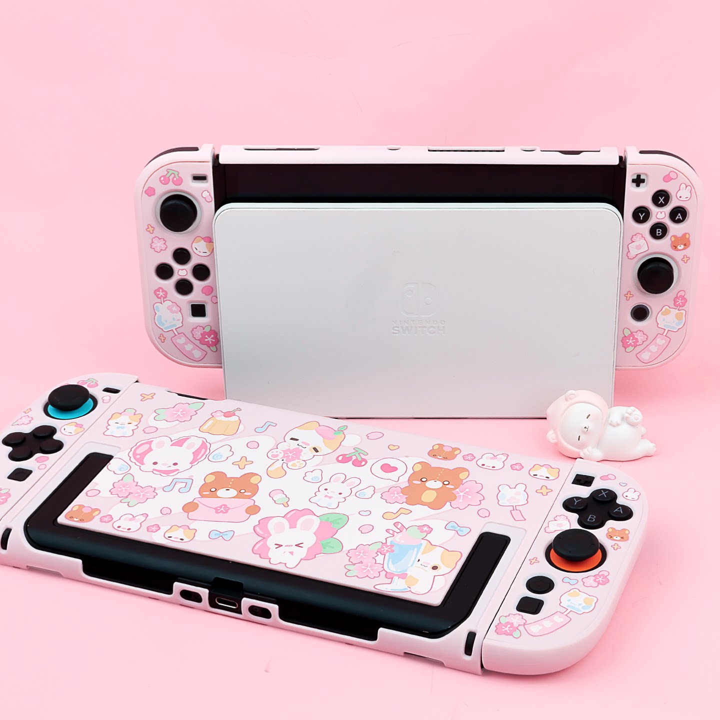 保護ケーススイッチ Ns Oled オリジナル桜ウサギクマ分 - Gaming Accessories In China のレビューと価格