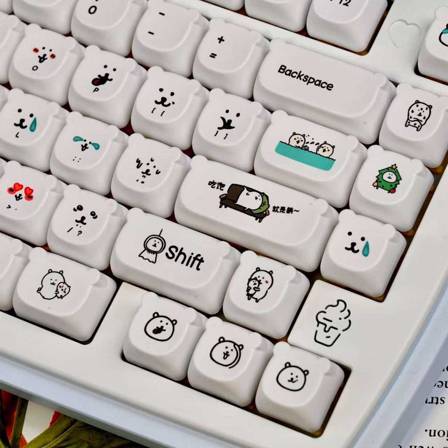 かわいい漫画風ジョークベアPBTキーキャップEAO高さ耐摩耗 - Gaming Accessories Aesthetic のレビューと価格