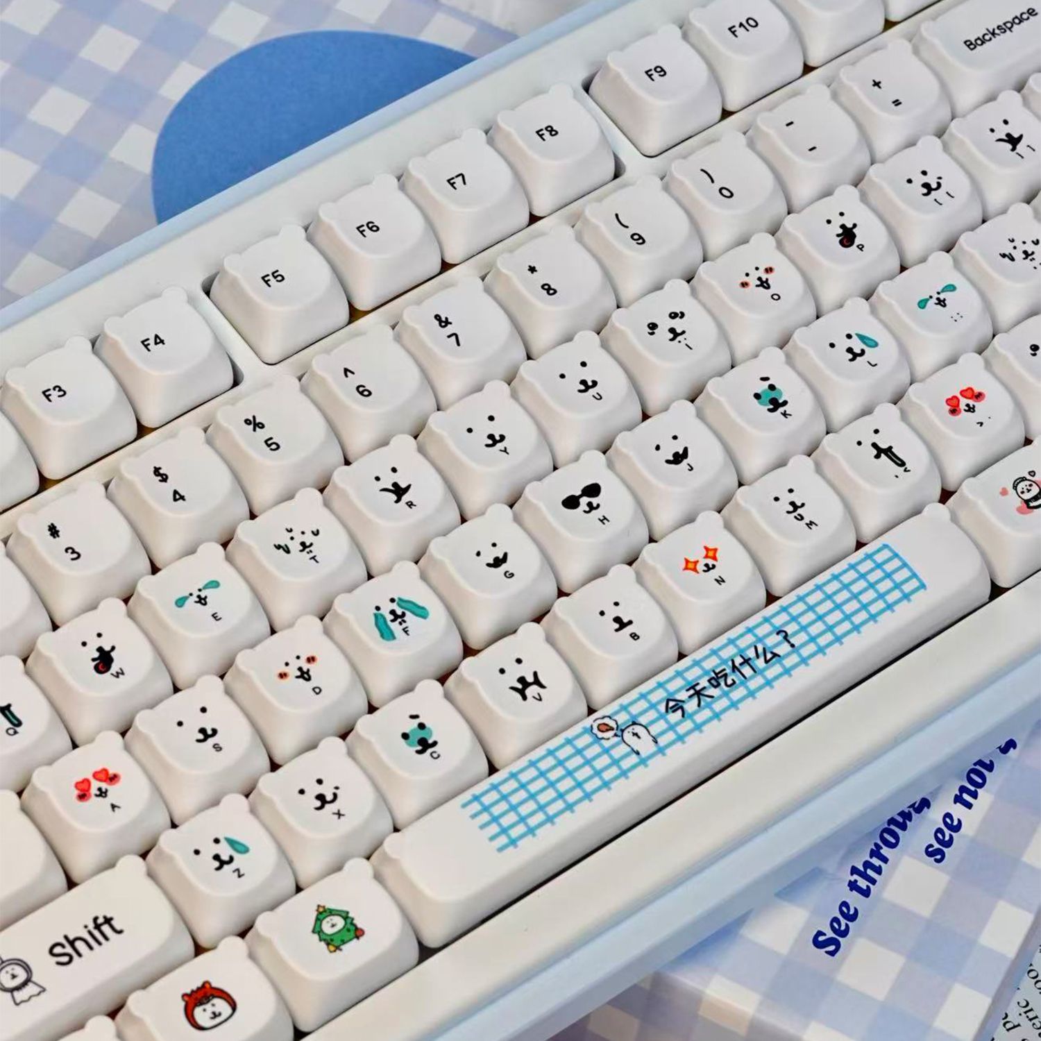 かわいい漫画風ジョークベアPBTキーキャップEAO高さ耐摩耗 - Gaming Accessories Aesthetic のレビューと価格