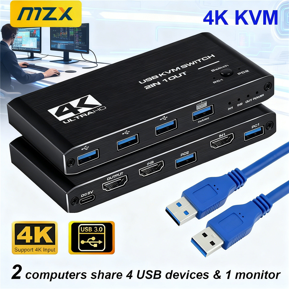 KVMスイッチ 4K 60Hz スイッチャー USB 3.0 - Gaming Accessories Rack のレビューと価格
