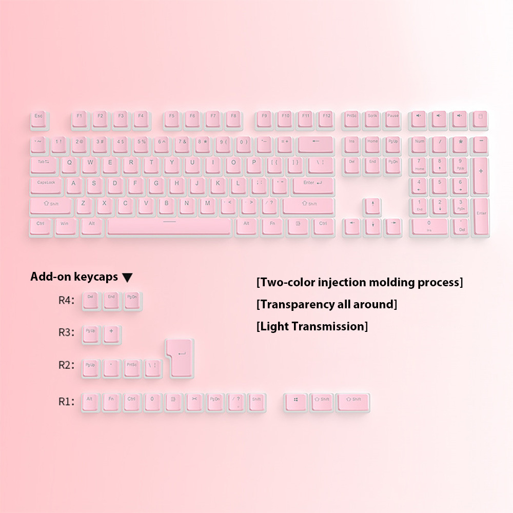 129キー プディングキーキャップ PBT ダブルショット  - Gaming Accessories Aesthetic のレビューと価格