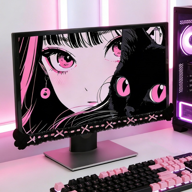 かわいいレースモニターフレーム装飾、天使の羽付き、かわいいリ - Accessories For Your Gaming Room のレビューと価格